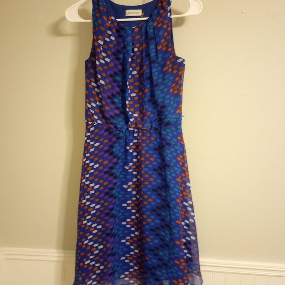 Calvin Klein Patterned Work Dress - Picture 2 of 3